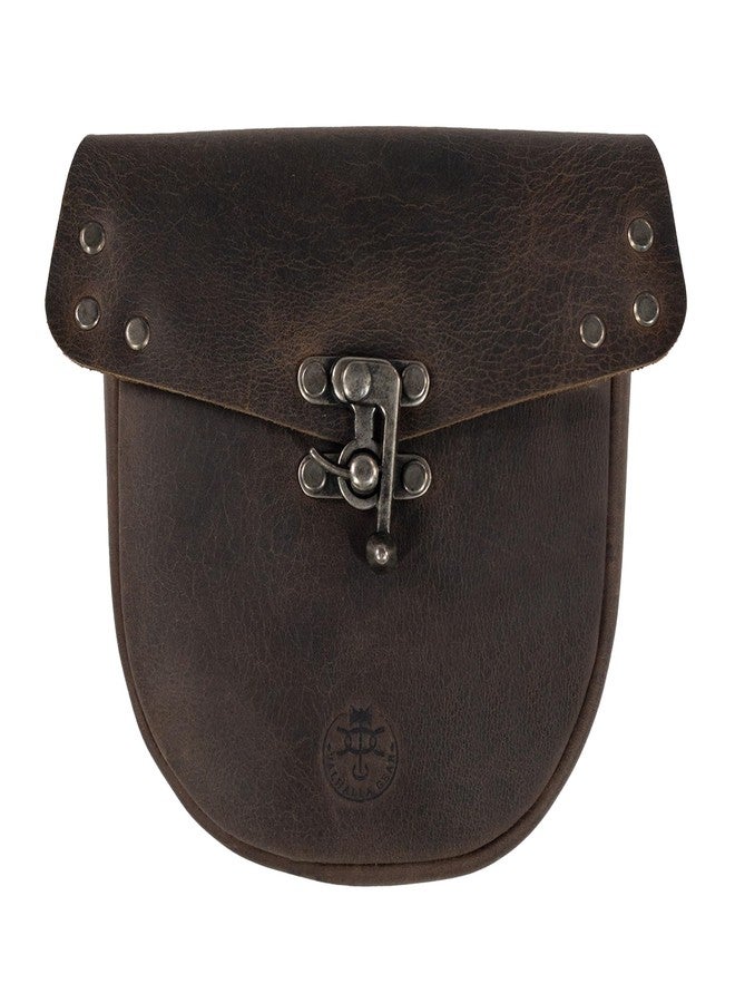 Valhalla Gear, Vintage Belt Pouch for Small Notebooks, Cellphone and Personal Items, Full Grain Leather Bag, Handmade Accessories, Bourbon Brown - Image 1